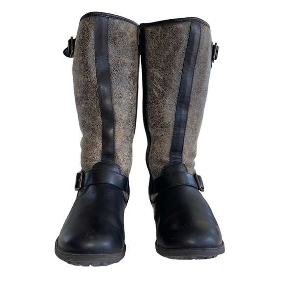 UGG Chancery Black Bomber Stout Biker Boots. Size 8.5 GUC